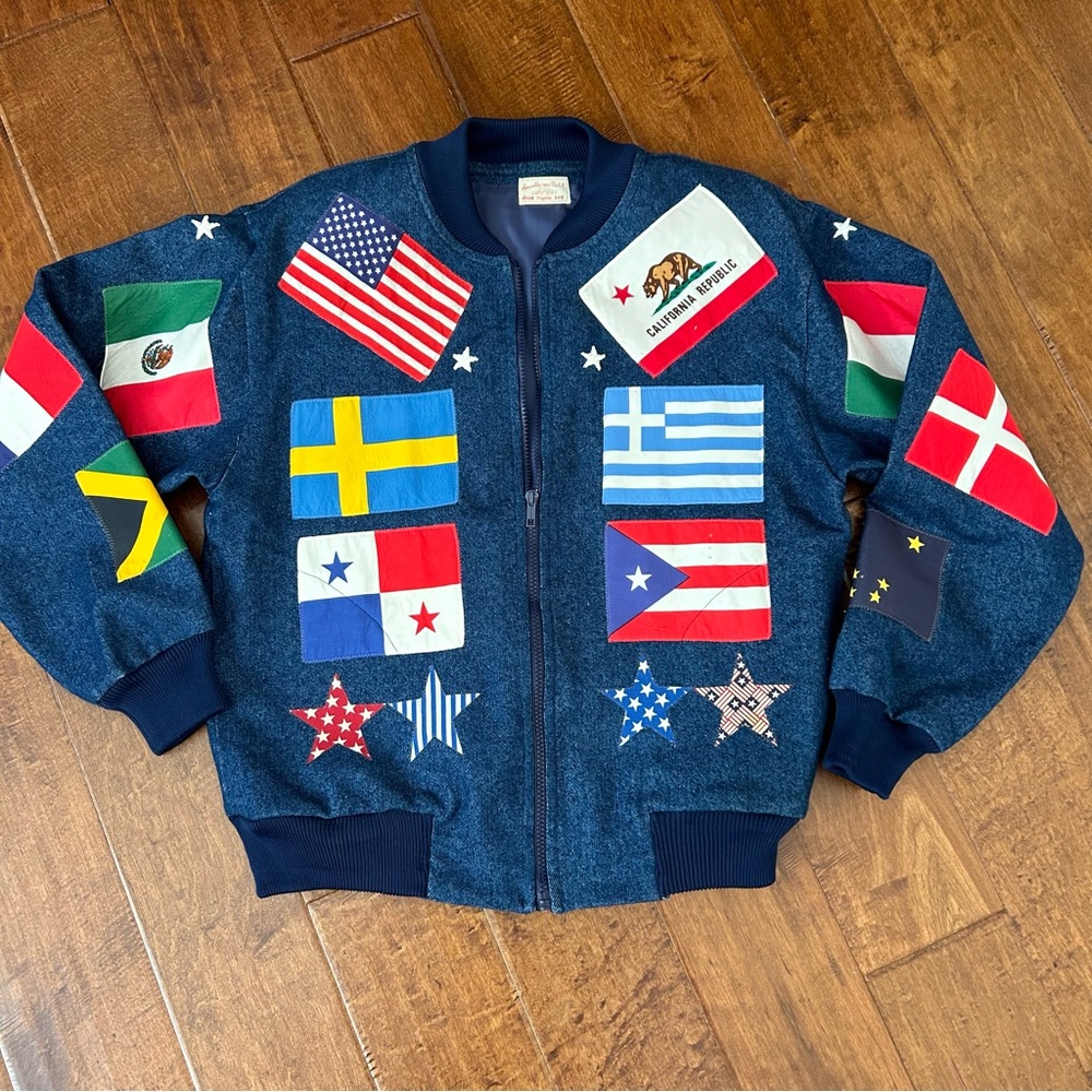 Vintage handmade flag jacket